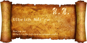 Ulbrich Nóra névjegykártya