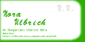 nora ulbrich business card