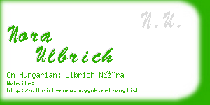 nora ulbrich business card